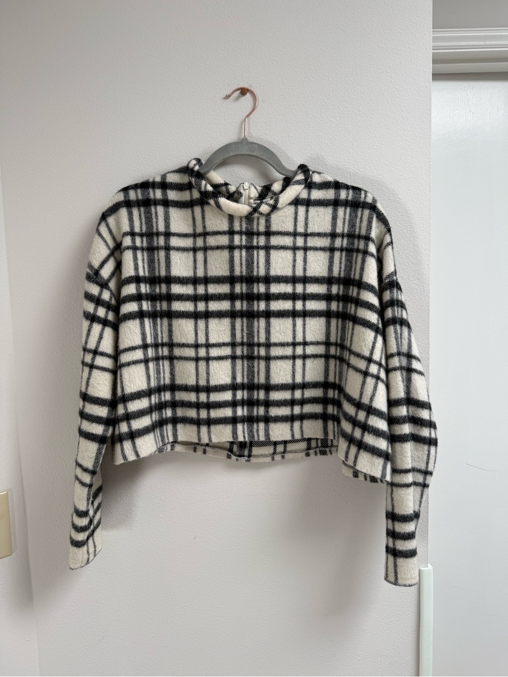 NICHOLAS Plaid Wool Blend Cropped Top Size 2 (Retail $350)